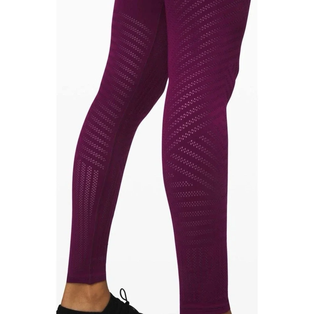 Lululemon Reveal Tight *Mesh Stripes Marvel (W5BU7S) Size‎ 8 fushia